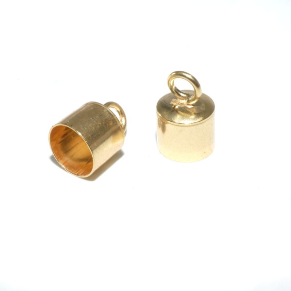Endkappe 925 Silber, vergoldet, 6mm Endhülse, 2 Stück, Verschlußkappe von diy-pferdehaarschmuck