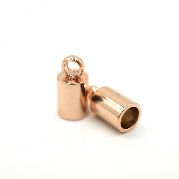 2 Stück Endkappe, rosé golden, Edelstahl, innen: 2,8 mm (S1/C)